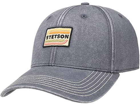 Stetson Lenloy Baseballcap Stoffcap Uni einfarbig Strapback Herren Sommer Winter grau One Size