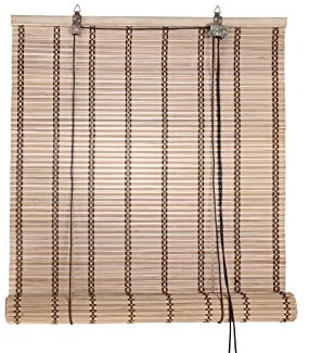 HERSIG - Estor Enrollable de Bambú Natural 80 x 160 cm - Persiana Enrollable Interior y Exterior - Estilo Natural para Ventanas - Privacidad, Resistencia y Fácil Instalación - Marron Claro