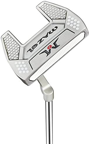 MAZEL Golf Mallet Putter for Men Right Handed 34 Inch, Premium Mallet Putter Insert Milled Face, Putter Headcover Included (Silver&Blue Grips)