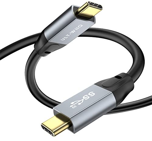 USB C auf USB C Kabel 20Gbps 100W, USB Type-C 3.2 Gen2x2 Kabel unterstützt Daten und Videoübertragung 5K/4K @60Hz, kompatibel mit Laptop, Samsung S22 S21, SSD T5 T7 X5, Kamera, Hub, Monitor (1m)