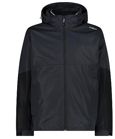 CMP - Herrenjacke, abnehmbare Inn.Jacke mit Kapuze und Reißverschluss, Anthrazit-Schwarz, 56