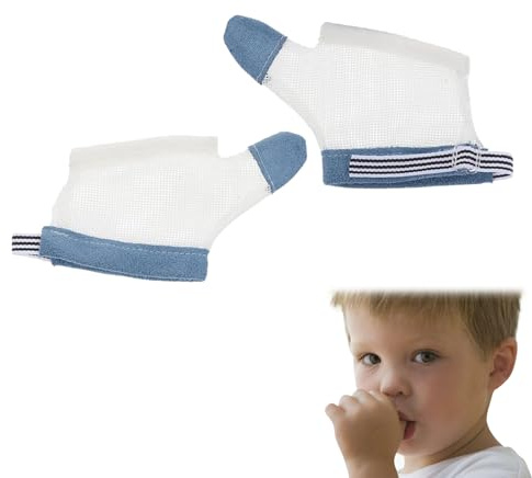 Protector De Pulgar Guante, Guantes Anti-Comida Tapón, Protector para Chupar el Pulgar, Guante para Dejar de Chupar,Protector de Silicona para Chupar el Pulgar,Proteccion Algodón Colocar Niño Pequeño