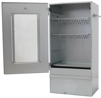 Eurocatch Horno para fumar con disco - Pescado y carne - Madera/Gas/Eléctrico - Durable - Con ventana de visualización - incl. Termómetro, Anzuelo para fumar Rejilla de pescado (altura 80,5 cm)