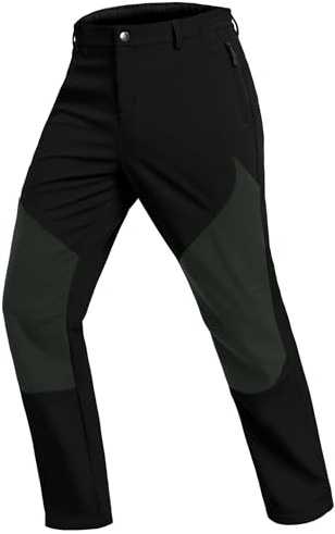 Djtnzdm Thermohose Herren Gefüttert Softshellhose Wasserdicht Warm Fleece Skihose Winddichte Outdoor Winter Hose mit Reißverschlusstasche