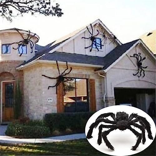 Ragno Gigante Halloween Esterno Accessori Ragno Gigante Giardino Allestimento Finti Oggetti Decori Party Horror Kit Ragnetti Porta Decora Set Finto Pieghevole Spaventoso Addobbi Halloween (60CM)