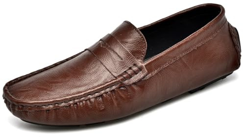 Loafer-Scarpe da Uomo in Pelle Scamosciata Penny Loafers Comfort Driving Shoes Mocassini Fatti a Mano Slip On Driving Business Shoes in Taglie38-49 EU
