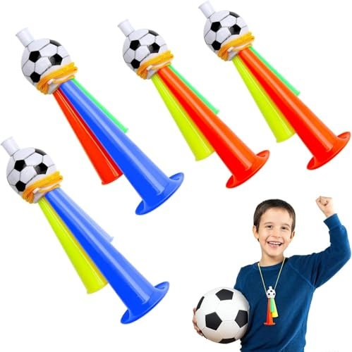 UOCAI Vuvuzela, tromba di calcio, 3 pezzi, tromba di calcio, in plastica, per bambini, tifosi di calcio, calcio