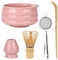 Trendecor Juego de matcha de 5 piezas para matcha, tazón de matcha, color rosa, juego de té tradicional japonés, cuenco de cerámica Matcha, Ceremonia de Matcha, Ceremonia de Cerámica para Oficina