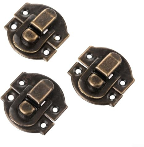 Set di 10 mini chiusure a scatto per valigie, scatole, cassette postali e mobili antichi (bronzo antico)