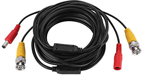 Culnflun Câbles d'alimentation vidéo, câbles de caméra de surveillance d'extension BNC 2,1 mm pour l'installation du système DVR de sécurité CCTV, Système de télévision en circuit (5m)
