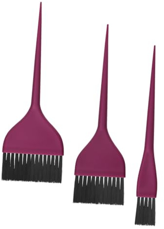 TOYZFRIENDY 3 pièces Set de Pinceaux Coloration Cheveux Violet Brosses Fibres Antidérapantes pour Application Uniforme de Teinture Outil pour Salon et Usage Maison Accessoires Professionnels