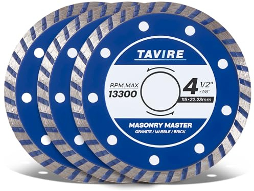 4.5 Diamond Saw Blades for Angle Grinder, 3Pcs Tile Saw Blades for Masonry Concrete Porcelain Tile Ceramic Tile Granite Marble Brick Asphalt, 4-1/2 inch Cutting Wheel, Cutting Blade Disc