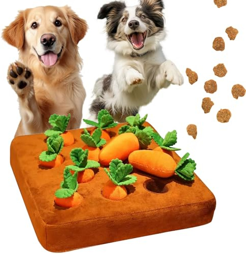 Donubiiu Gioco di Schnüffelspiele Cane, Schnüffel Acker, Peluche Carota Tappeto da fiuto, Giocattolo di intelligenza per cani, Ricerca di cibo naturale per animali domestici