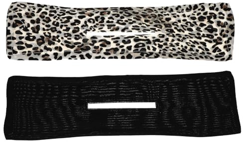 DIYEAH Moldeador de Moños Alambre Flexible 2 Piezas Negro y Estampado de Leopardo, Accesorio Cabello Práctico y Cómodo para Uso Diario, Deportes y Fiestas