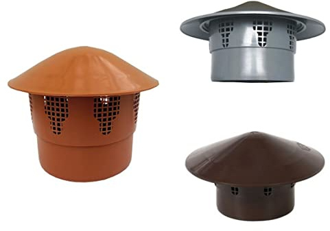Waste Pipe Terminal Vent Sewage aerator Soil System Air Vent Grille Tube Cover Cap (50mm, Brown)