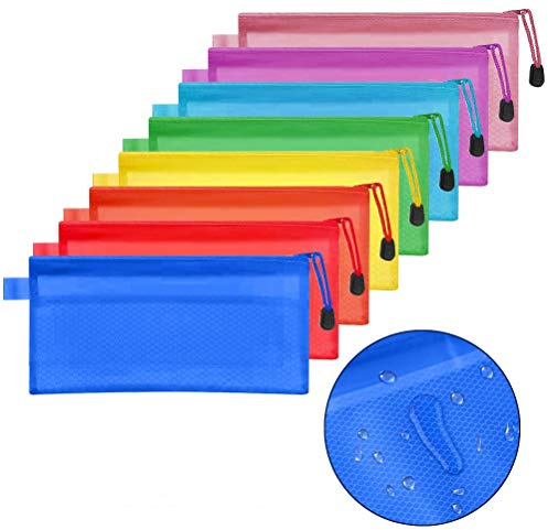 16 Pezzi Sacchetto di Zip Impermeabile, Mesh Sacchetto del Documento Busta per Ufficio Formati Zipper Portadocumenti con Chiusura Cartella Busta per Cosmetici Uffici Forniture Accessori da Viaggio