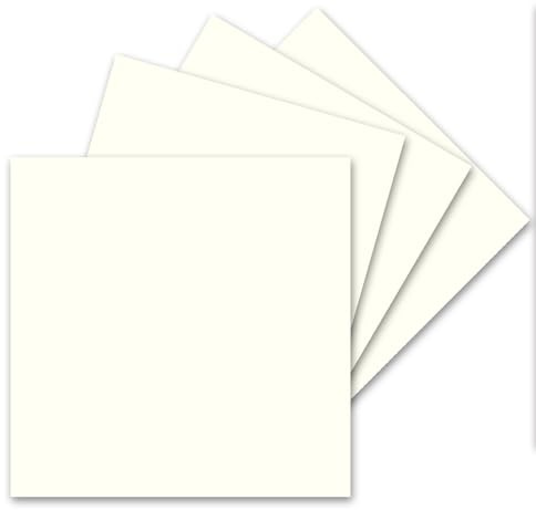 50 tarjetas cuadradas - 15 x 15 cm en blanco natural (blanco / crema) - 240 g/m² - tarjetas en blanco para manualidades, tarjetas postales, cartón para manualidades, papel de arcilla