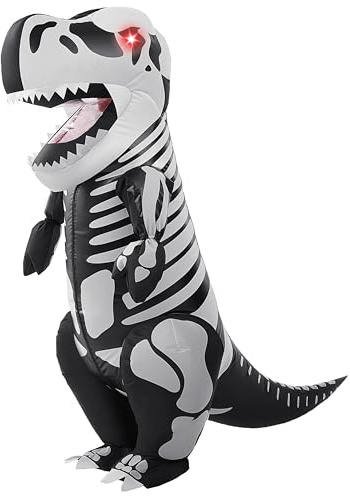 Spooktacular Creations inflable de Halloween de disfraces de esqueleto de dinosaurio de cuerpo completo esqueleto T-Rex inflable de disfraces - Niño