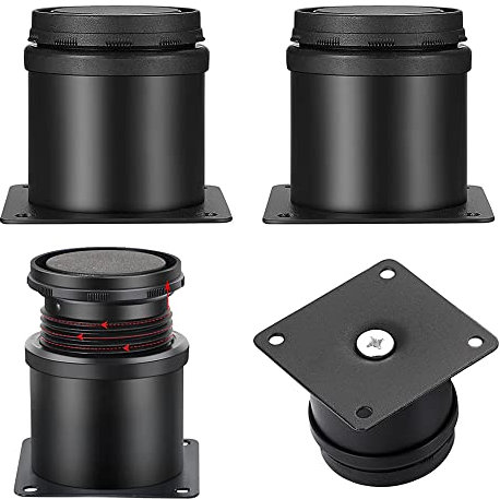 4 Stück 50x50 mm Möbelfüße aus Stahl, Stuhlbeinkappen Möbelfuß, Sofa Füße, Schrankfüße, Runde Edelstahl Tischbeine, Verstellbare Möbelfüße mit Schrauben, für Tisch und Sessel (schwarz)