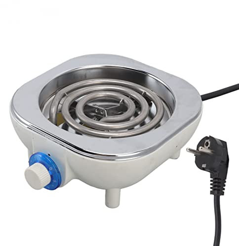 Mini estufa eléctrica individual Calentador de té y café de 500 W Placa caliente portátil de acero inoxidable multifuncional Suministros de cocina Adecuado para el dormitorio y la oficina Enchufe euro