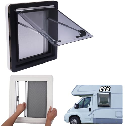 Fenêtre coulissante pour camping-car, caravane, caravane, camionnette, camping-car | EU Stock | E13 (450 x 500 mm)