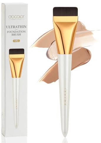 Pinceau Fond De Teint | Application Uniforme Sans Traces pour Liquide, Fluide et Crème | Effet Polissage et Fini Flawless | Accessoires de Maquillage Visage Pro (blanc)