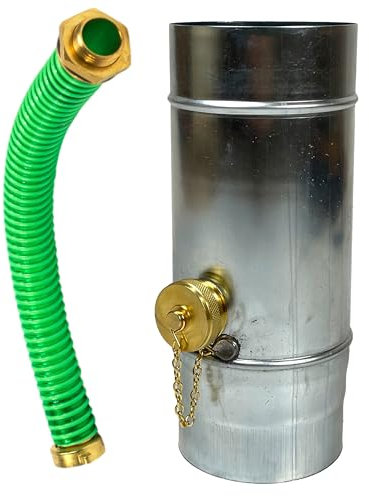 SÜDMETALL Collecteur d'eau de pluie en zinc de qualité supérieure de 80 mm avec raccord de tuyau et de tonneau pour le tuyau de descente - Collecteur d'eau de pluie en zinc titane 75 % - Collecteur