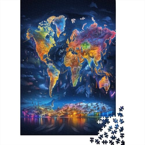 World Map Jigsaw Puzzles for Adults 1000 Piece, Adult Children Intellective Educational Toy DIY Collectibles Modern Home Decoration Jigsaw Puzzle 1000pcs (75x50cm)