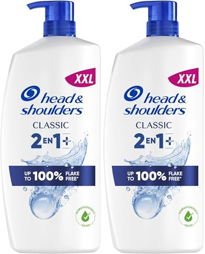 H&S Classic Champú y Acondicionador Anticaspa 2 en 1 1000ml, con Dispensador. Hasta 100% de Protección Anticaspa. Para Todo Tipo de Pelo y Cuero Cabelludo. Uso Diario. Limpieza profunda (Paquete de 2)
