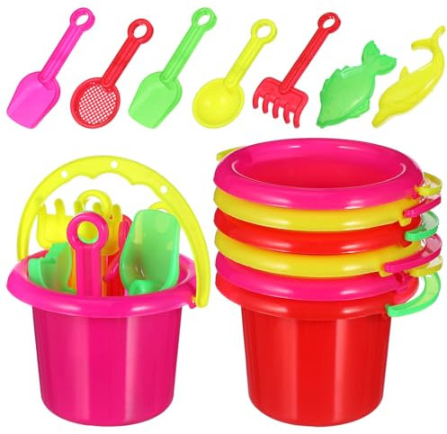 Garneck 24Pièces Seaux de Plage pour Garçon Fille Jouets Mini Seau pour Sable et Activités Extérieures