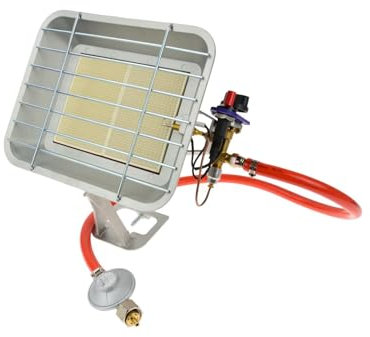 BSD Calefactor de gas infrarrojo 3600W con encendido PIEZO, ideal para talleres y hogares, bajo consumo y alto rendimiento calorífico.