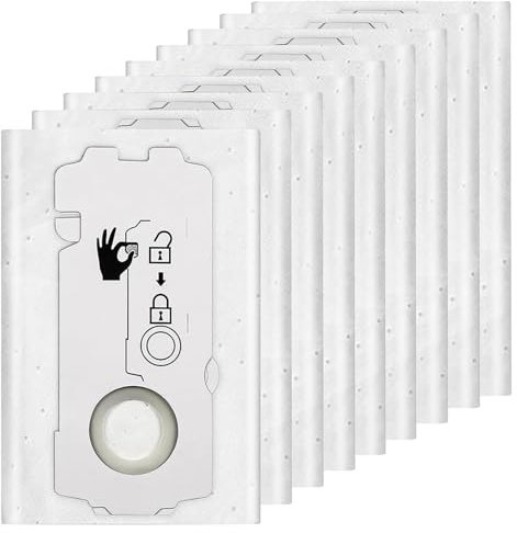 Juego de 9 bolsas prácticas de fácil instalación para aspiradoras, bolsas de colección de telas no tejidas, para alérgicos, bolsas de alta capacidad