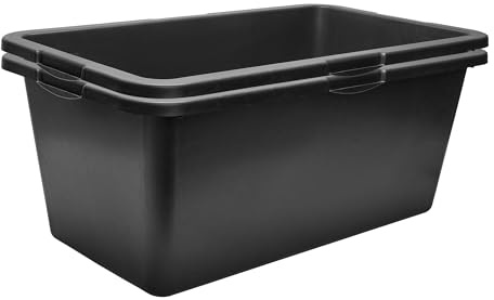 Garronda Vasca per Malta 2 Pezzi 60 L Rettangolare – mastello robusto in plastica riciclata, contenitore e vasca da muratore per cemento, giardino o officina GD-0169
