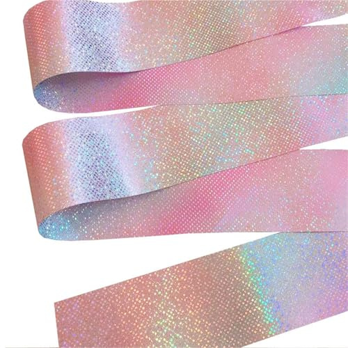 DSFIHJO Dansband 2 m/4 m konst gymnastik balettdans band med snurrande pinne blinkande glitter sport prestanda remsa scen