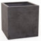 VIVANNO Pflanzkübel Fiberglas Block Frostsicher - 40x40x40 cm - Gestreift Grau - Blumenkübel Quadratisch für Draußen und Drinnen