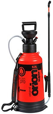 Kwazar 20010007 Orion Super Drucksprühgerät mit Tragegurt 9,0 L, für den Garten, Pflanzenschutzmittel, Pestizide, Chemikalienresistent, rot, 24 x 24 x 75 cm
