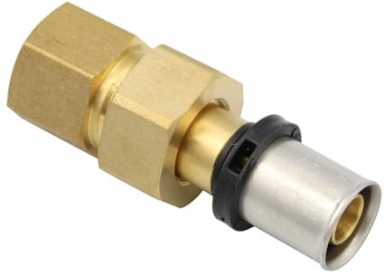 Pipetec Pressfitting Verschraubung 16x2 mm 1/2 Zoll Innengewinde TH Kontur Verbundrohr, DVGW, TH-Profil