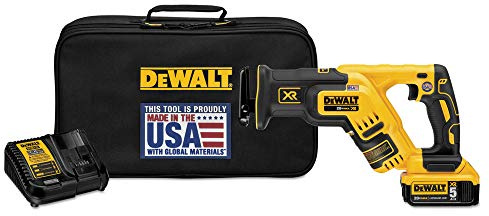 DEWALT 20V MAX XR Compact Reciprocating Saw, 5.0-Amp Hour, Cordless (DCS367P1)