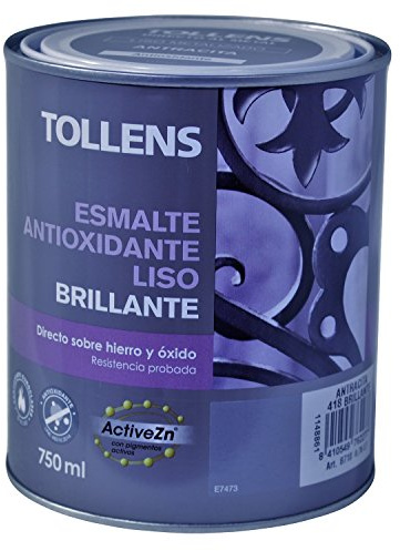 Tollens 8710 Esmalte Antioxidante Liso Brillo, Antracita, 750 ml
