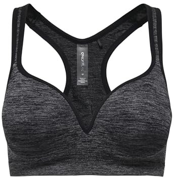 ONLY Play Damen Onpmartine Seamless Sports Bra Opus Sport-BH,,per pack Schwarz (Black Detail:MELANGE),Not Applicable(Herstellergröße:L)