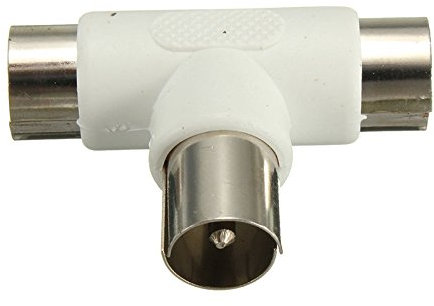 BliliDIY Adaptateur De Diviseur D'Antenne Coaxiale Coaxiale D'Antenne À La Prise De Convertisseur TV Catv