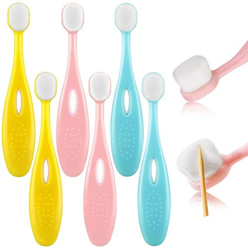 Patelai 6 Pcs Toddler Kid Nano Toothbrush 20000 Soft Bristle, Cute Style
