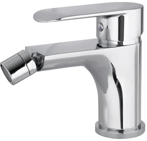 VALAZ Rubinetto Bidet Cromato | Miscelatore Lavabo Bagno Acqua Fredda e Calda, Risparmio Acqua | Installazione Facile e Veloce | Ottone, Inossidabile, Elegante, Rotondo, Serie Turia
