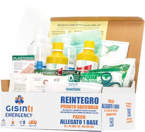 Gisinti Reintegro Cassette Pronto Soccorso All.1 Per Aziende 3 o più Dipendenti Pacco Reintegro All.1#DM388