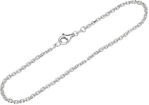 NKlaus bracciale 925 Argento Sterling 19cm catena ad ancora laterale diamantata bracciale da donna 12584