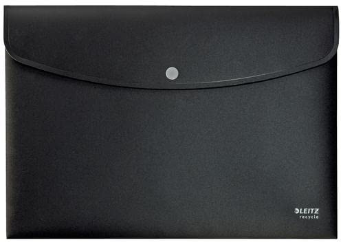 Leitz Recycled Document Wallet, A4, Black, Pack of 10