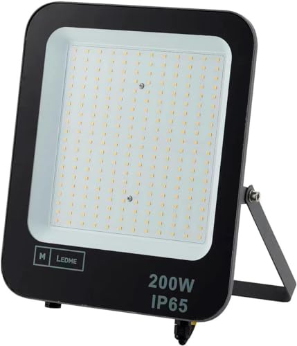 M Ledme - Faretto proiettore LED Napoli 200 W, 24.000 lumen, IP65 dimmerabile, colore luce calda (3000 k), illuminazione esterna, uso per giardino, cortili, parcheggio, hotel, navi ecc.