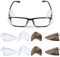 4 Pares Protectores Laterales para Gafas, Protectores Laterales Transparentes Deslizantes, Protectores Flexible Laterales Antideslizantes, para Anteojos Pequeños a Medianos, Marrón, Transparentes