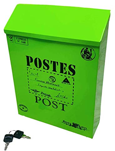 Buzones para buzones Exteriores, buzón de Correo Retro Americano Antiguo montado en la Pared, buzón Multiusos a Prueba de Lluvia (Color: Verde)