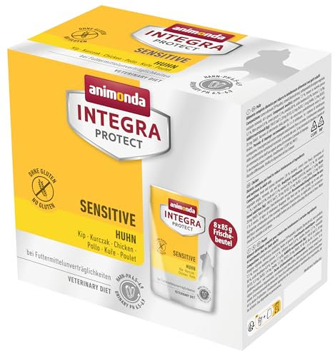 animonda INTEGRA PROTECT Katzenfutter nass Sensitive Huhn (8 x 85g), vom Tierarzt empfohlen bei Futtermittelallergie, mit Veterinären entwickeltes Diätalleinfutter für erwachsene Katzen